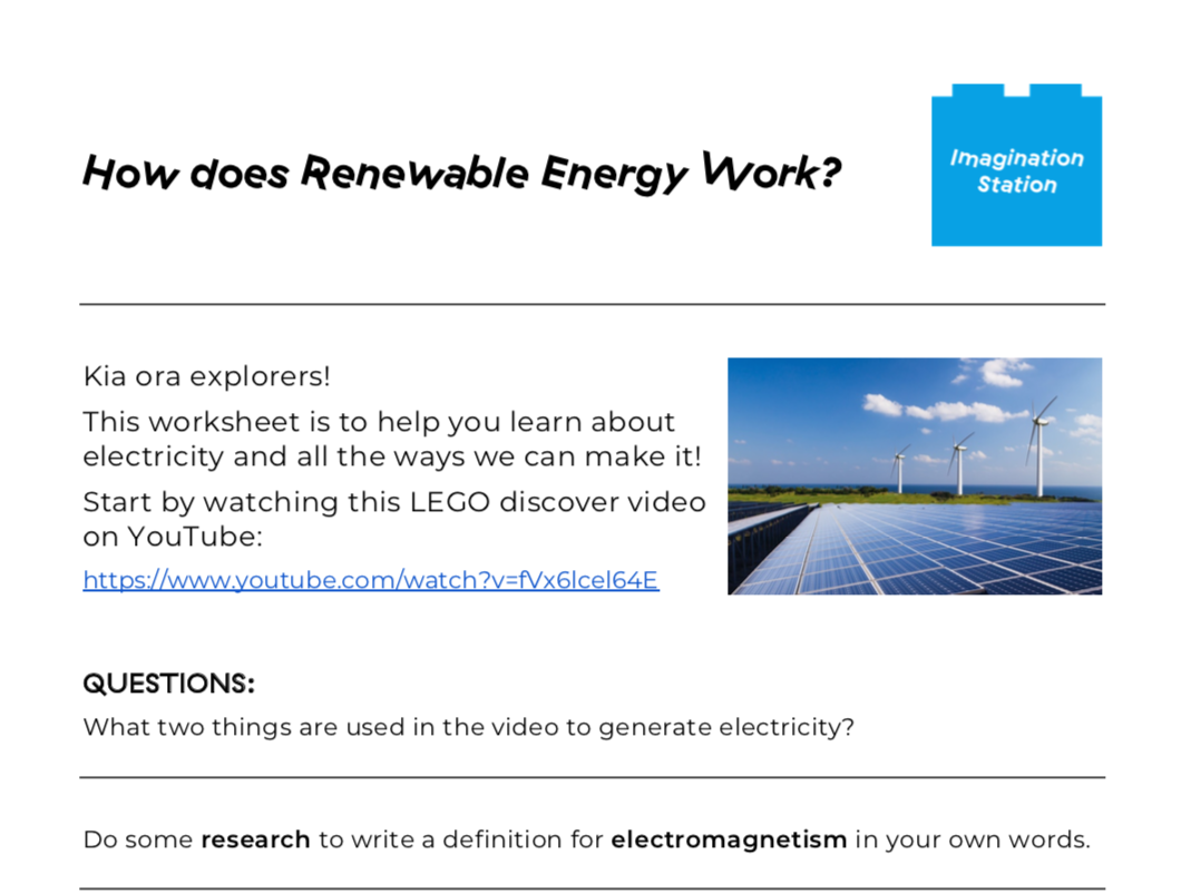 How does Renewable Energy Work? at Imagination Station